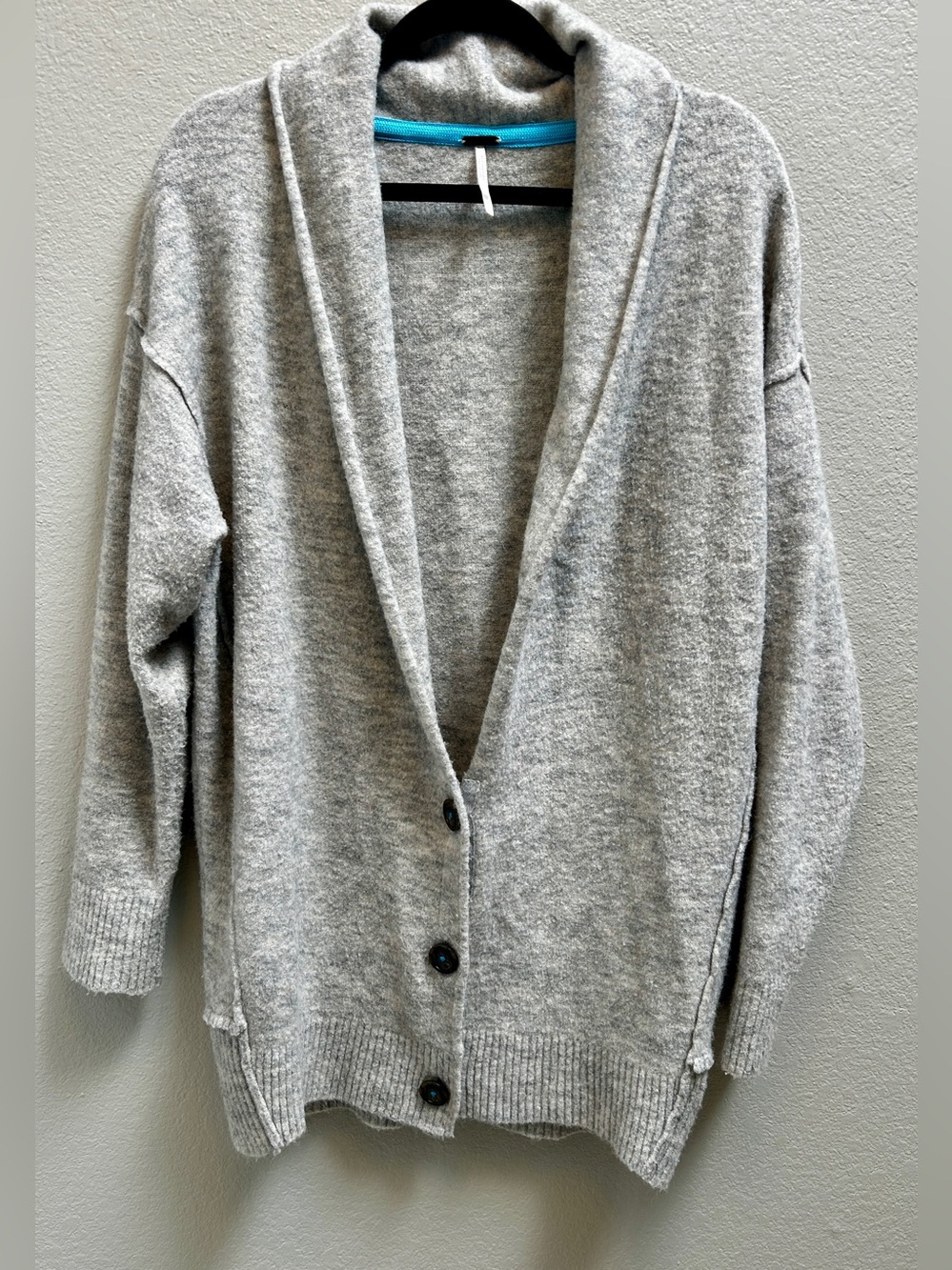 Free People Oversized Grandpa Cardigan Sweater Grey Size XS